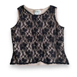 Vintage 90s black lace tank top